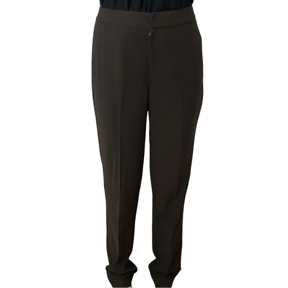 St. John Pants Trousers Dark Brown Long Tapered Straight Academia Size 8 Medium
